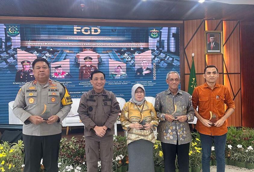 Lewat FGD, Kejati Sulsel Petakan Potensi Kerawanan Pemilu 2024 di Sulsel
